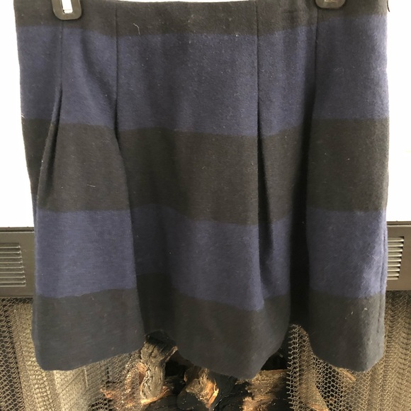 Madewell Blue/black striped felted wool skirt - Picture 3 of 5